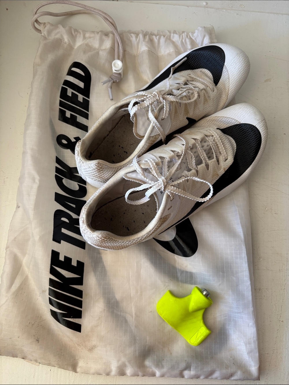Nike White and Black Track Spikes